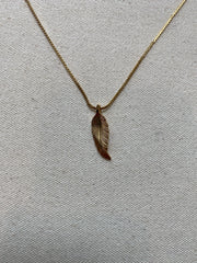 Gold Feather Necklace