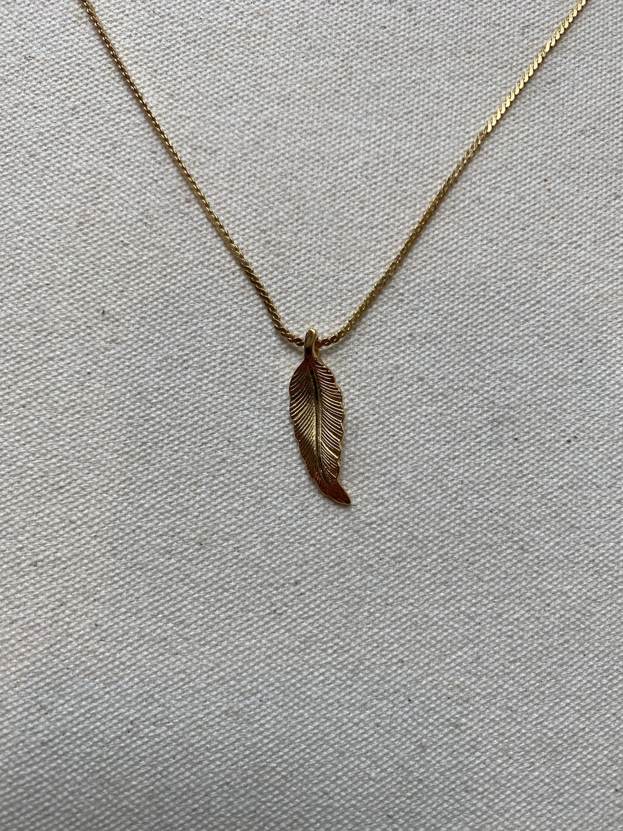 Gold Feather Necklace