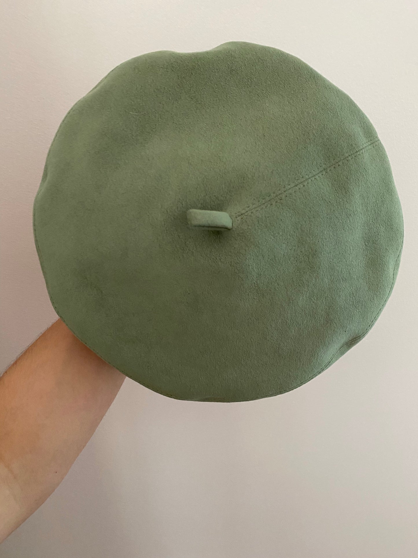 Faux suede green beret