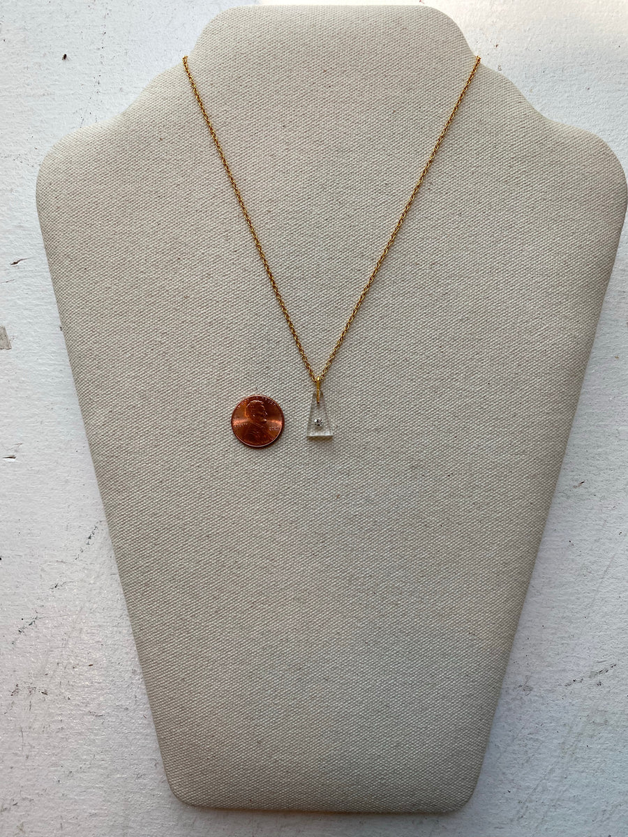 Lucite Crystal Drop Necklace
