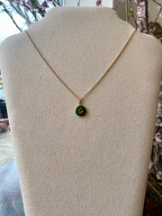 Emerald Floral Locket Necklace