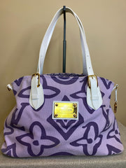 Louis Vuitton White and Purple Monogram Tahitienne Cabas PM, 9