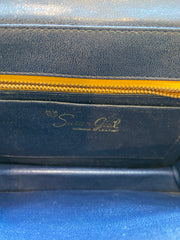 Navy Blue Handbag with Gold "H" Enclosure