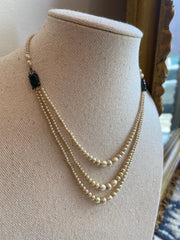 1930’s Pearl Necklace with emeralds