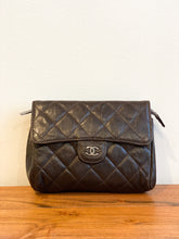 Load image into Gallery viewer, Chanel Chocolate Brown Quilted Flap Cosmetic Case