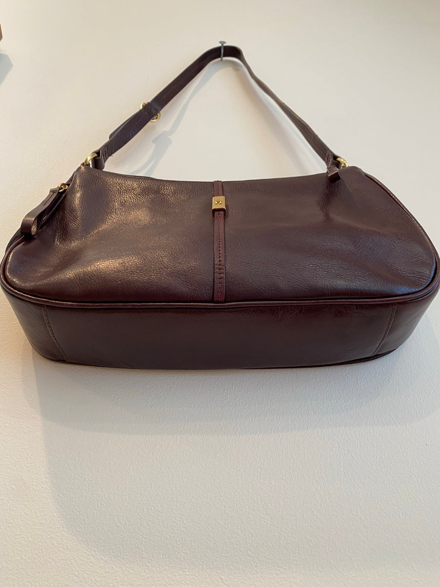 Etienne Aigner Wine shoulder purse with genuine leather