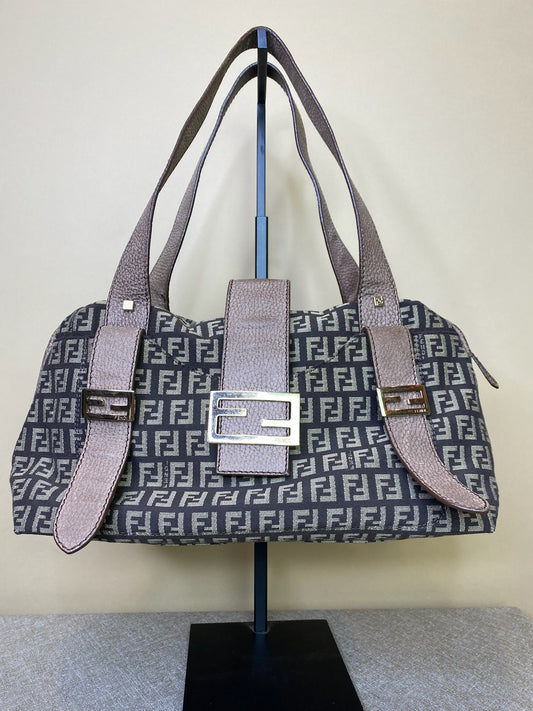 Fendi, Brown Zucca Leather with Logo Satchel, 2