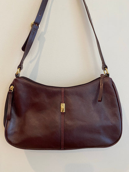 Etienne Aigner Wine shoulder purse with genuine leather