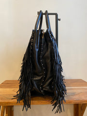 Prada Nappa Fringe Tote Nero Black