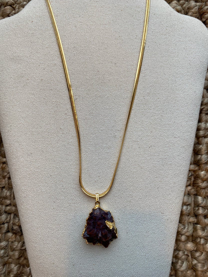 Amethyst Cluster with Hematite Inclusions Necklace