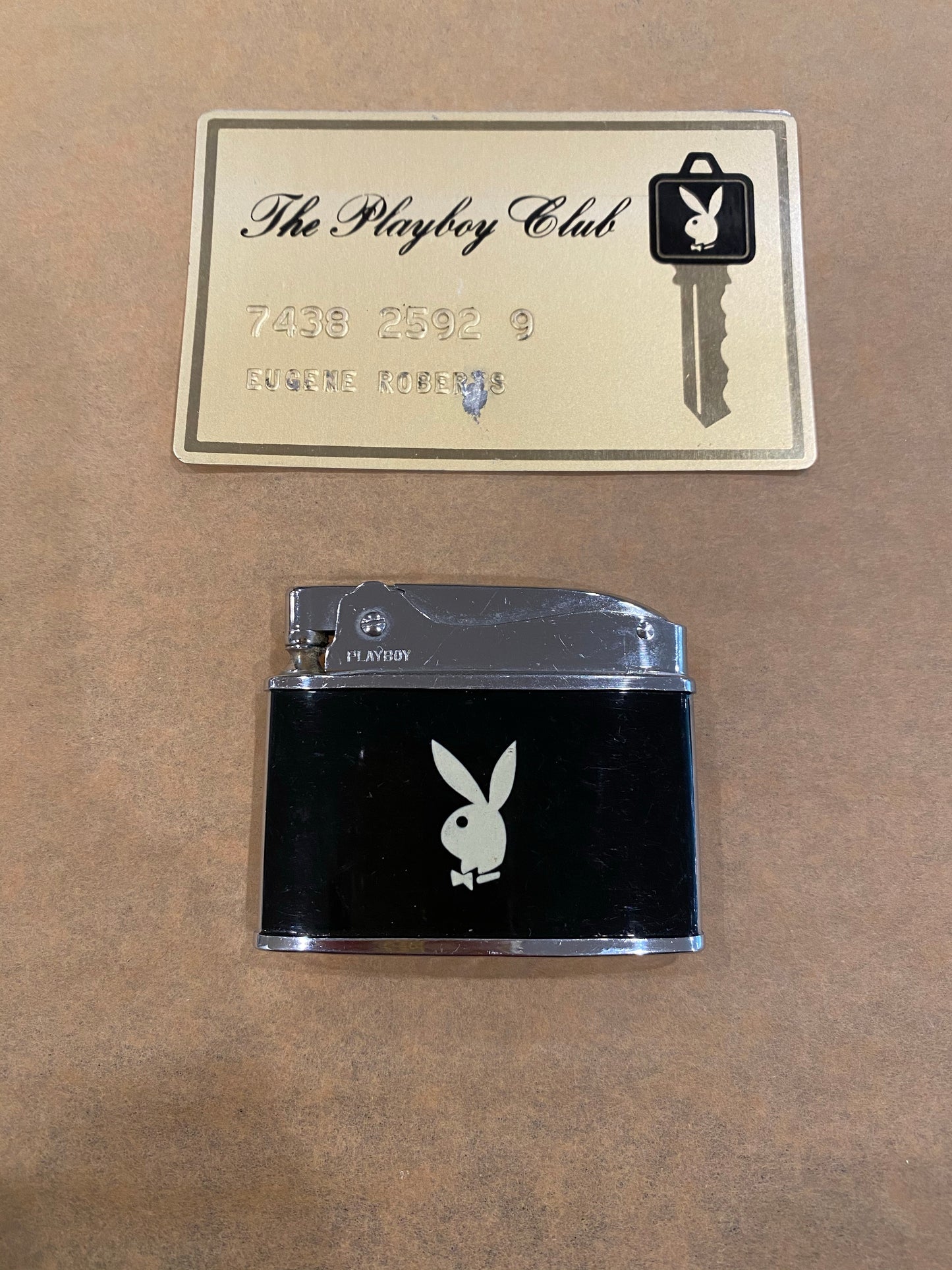 Vintage Playboy Bunny Lighter and Club Card, 1960's