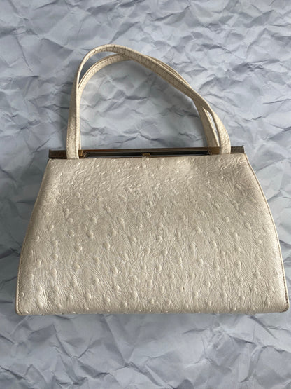 Faux off white leather Purse, 1950's