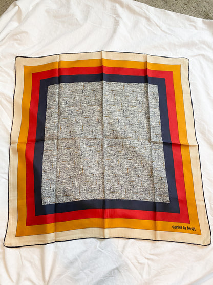 Interesting Stripe mod color combo vintage scarf, 1970's