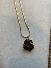 Amethyst Cluster with Hematite Inclusions Necklace