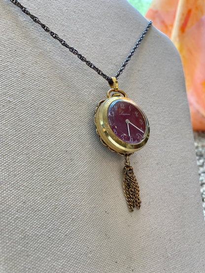 Wind Up Necklace Pendant Watch, 1960's