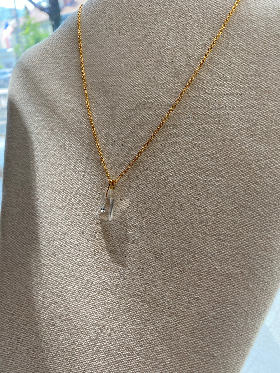 Lucite Crystal Drop Necklace