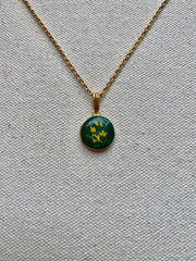 Emerald Floral Locket Necklace