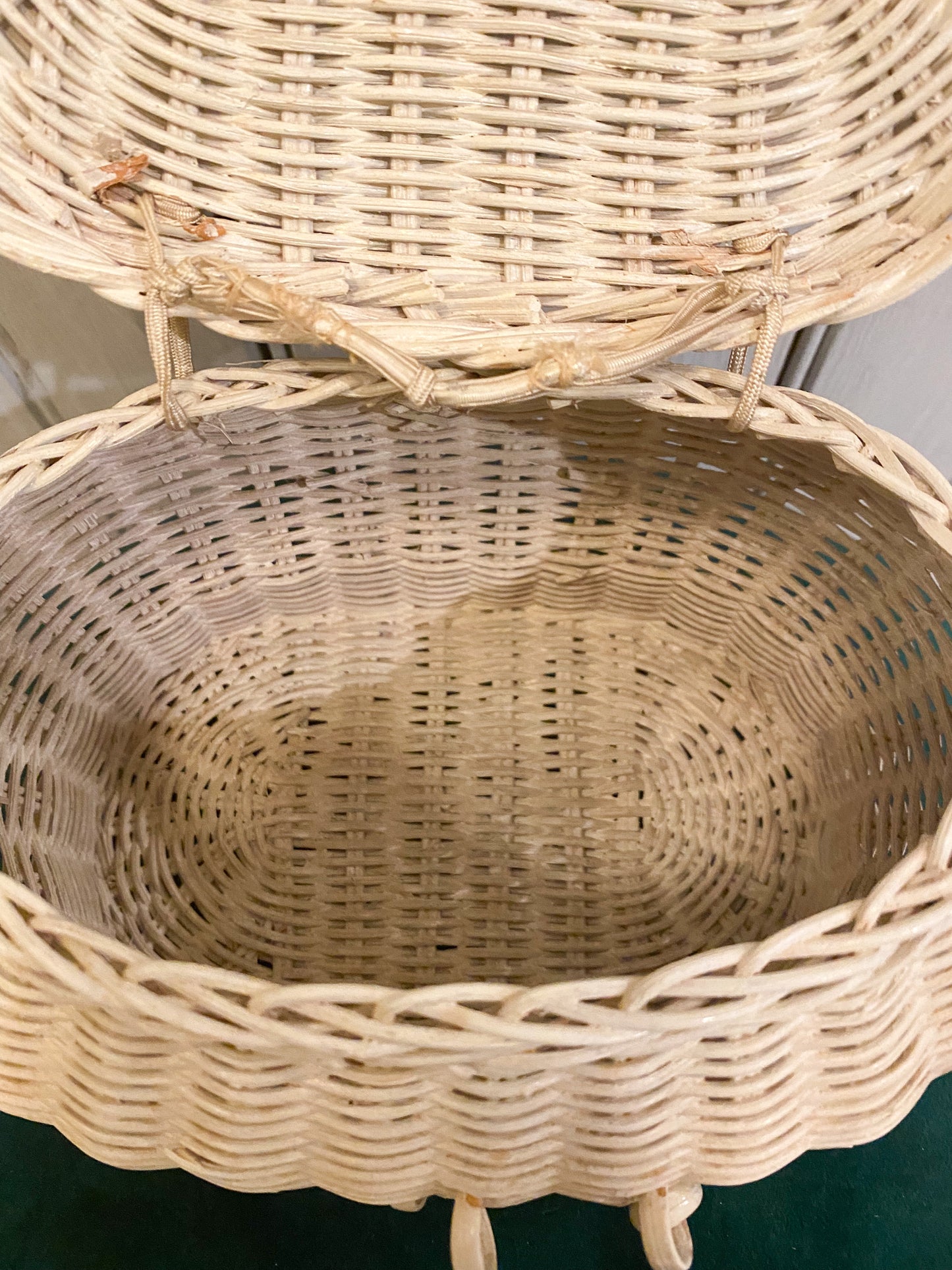 Mini White Picnic Basket Handbag