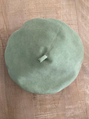 Faux suede green beret