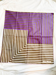 Purple Stripe Black and White Vintage Scarf, 1960's