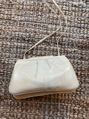 Vintage Susan Gail beige snakeskin clutch