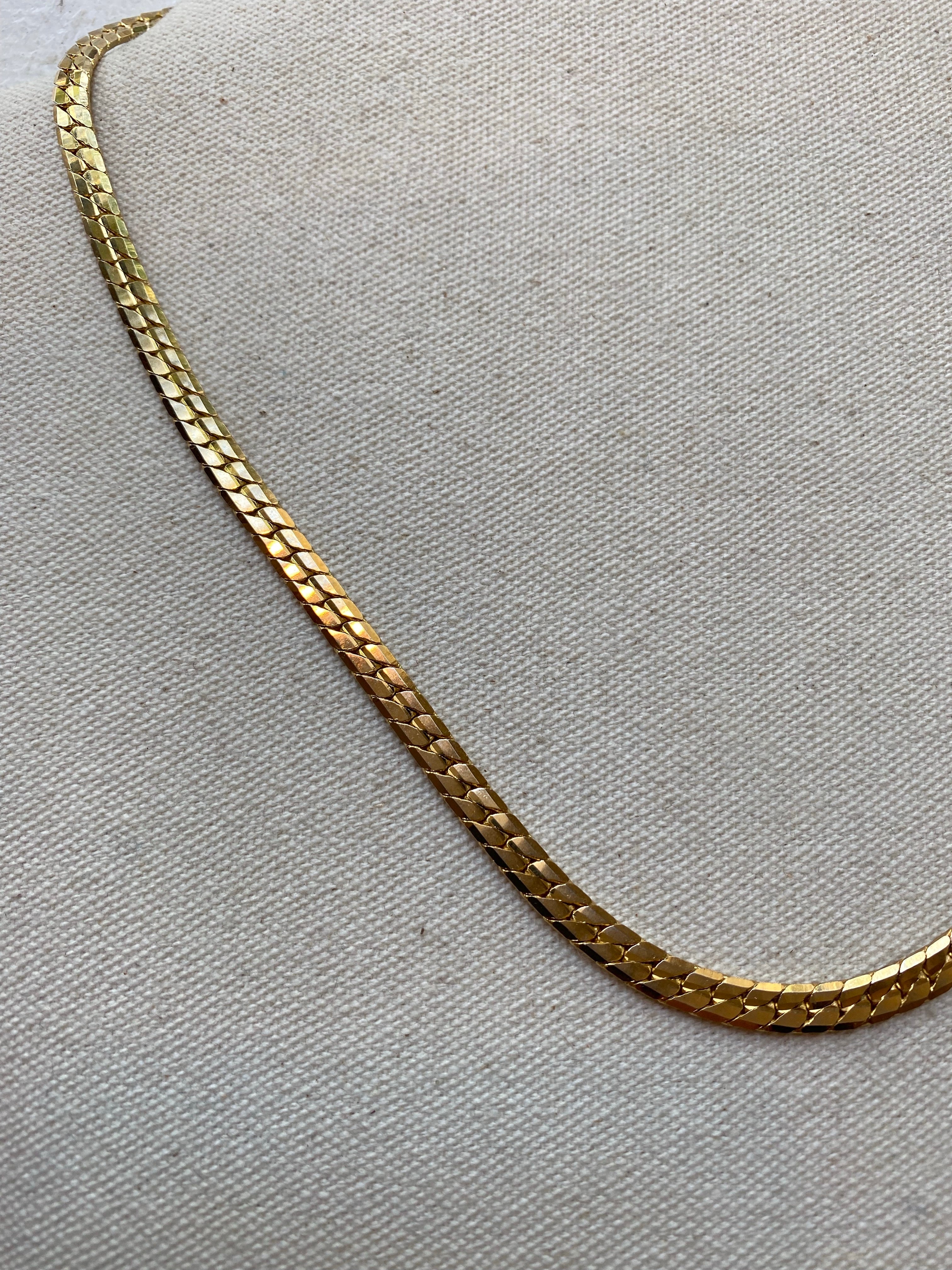 Thick Gold Herringbone Necklace