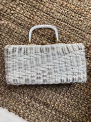 White Wicker Bag, 1960's