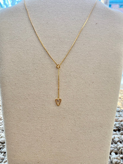 Gold Triangle Slider Necklace
