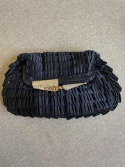 Fendi, Rhinestone Black Satin Clutch, 8