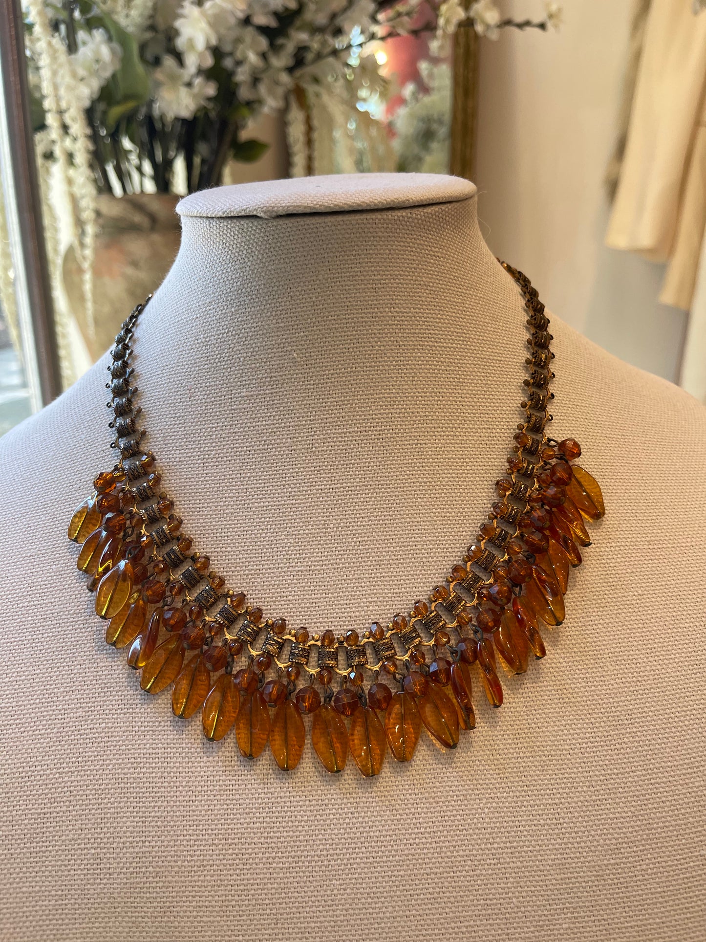 Amber Art Deco Necklace
