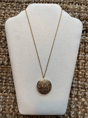 Floral Gold Filled Locket Necklace