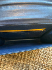 Navy Blue Handbag with Gold "H" Enclosure