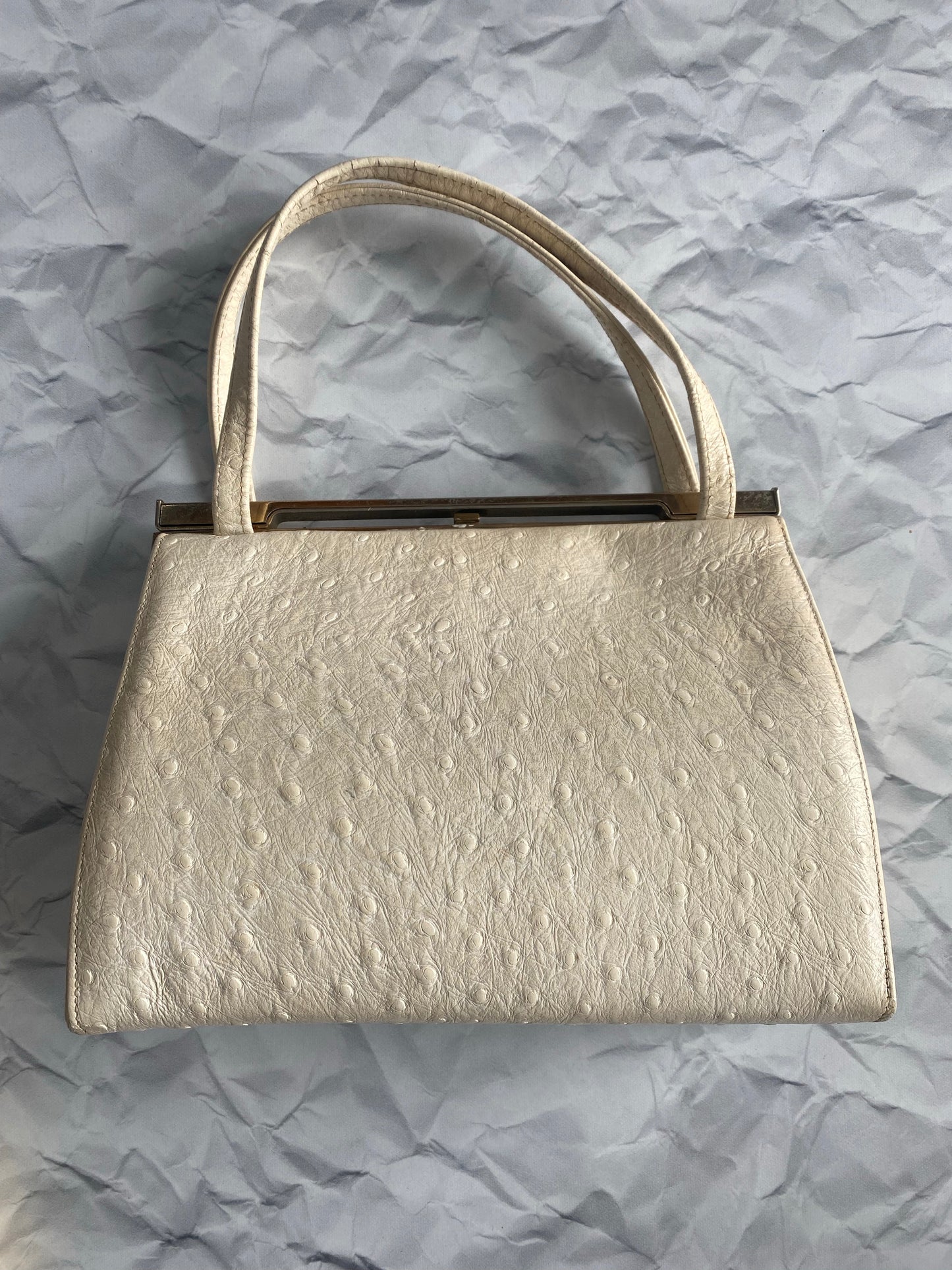 Faux off white leather Purse, 1950's