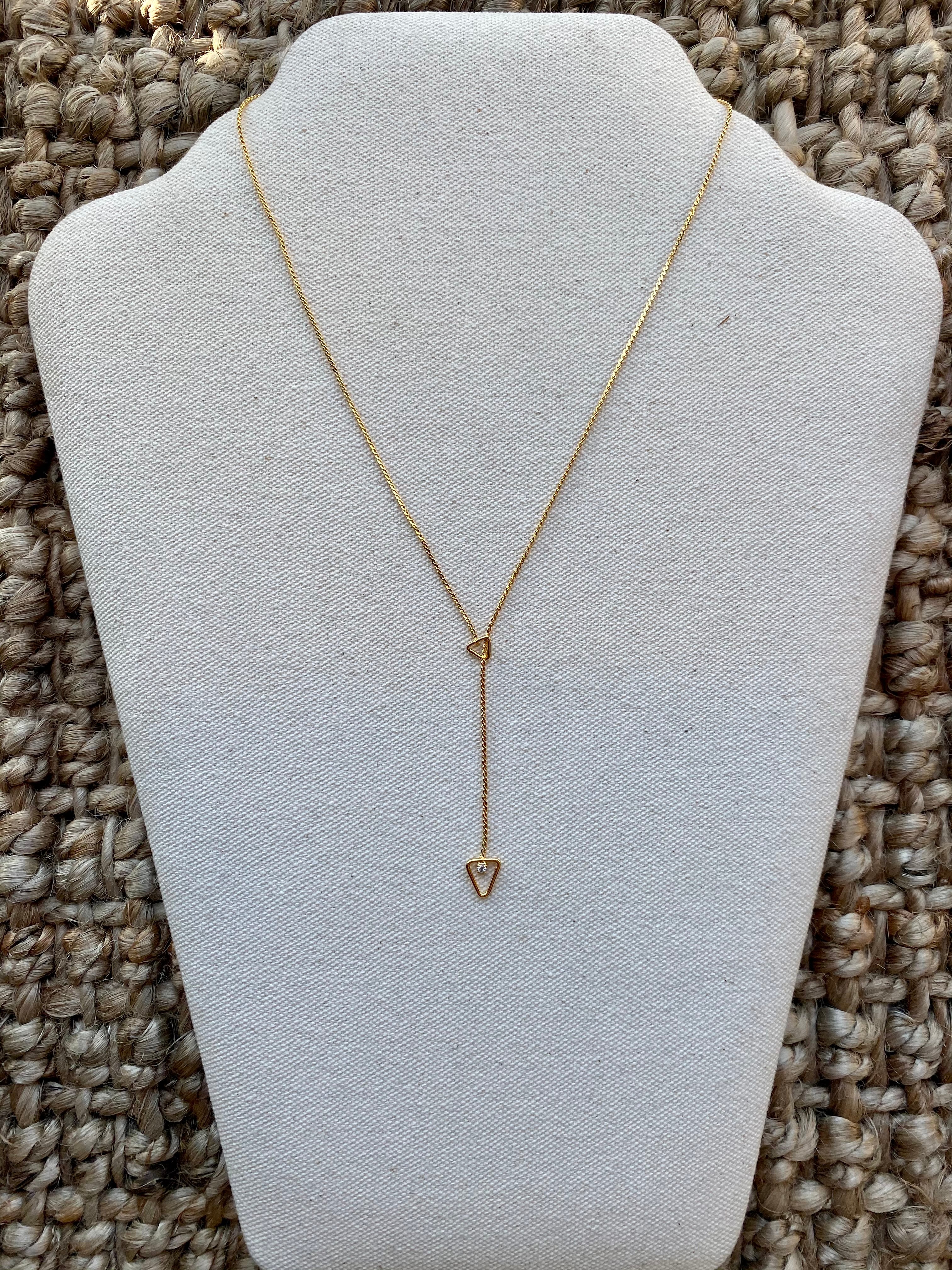 Gold Triangle Slider Necklace