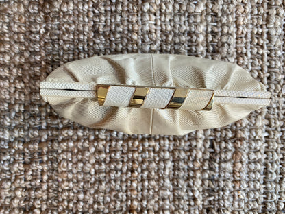 Vintage Susan Gail beige snakeskin clutch