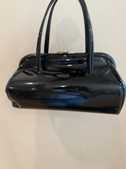 Black Patent Leather Bag, 1950's
